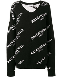 schwarzer Oversize Pullover von Balenciaga