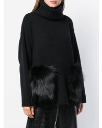 schwarzer Oversize Pullover von Yves Salomon