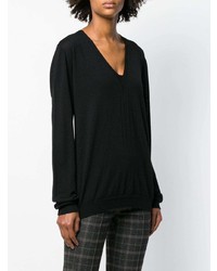 schwarzer Oversize Pullover von Rick Owens