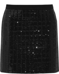 schwarzer Pailletten Minirock von Karl Lagerfeld