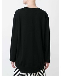schwarzer Pailletten Pullover mit einem Rundhalsausschnitt von Markus Lupfer