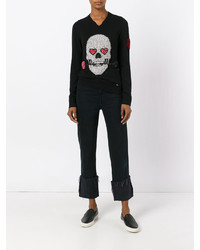 schwarzer Paillettenpullover von Philipp Plein