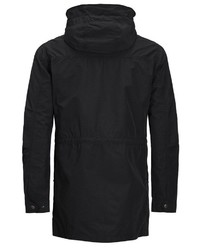 schwarzer Parka mit einem Schwalbenschwanz von Jack & Jones