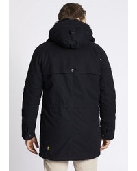 schwarzer Parka mit einem Schwalbenschwanz von khujo