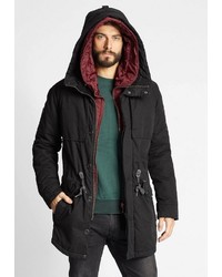 schwarzer Parka mit einem Schwalbenschwanz von khujo