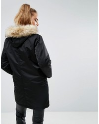 schwarzer Parka von Asos