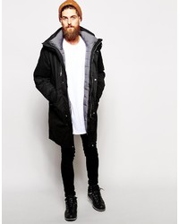 schwarzer Parka von Asos