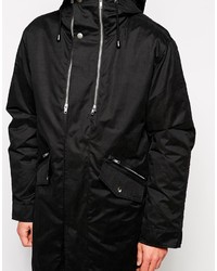 schwarzer Parka von Asos