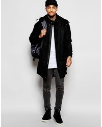 schwarzer Parka von Asos