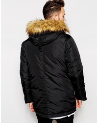 schwarzer Parka von Asos