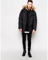 schwarzer Parka von Asos