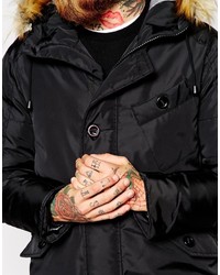 schwarzer Parka von Asos