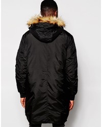 schwarzer Parka von Asos