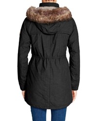 schwarzer Parka von Eddie Bauer