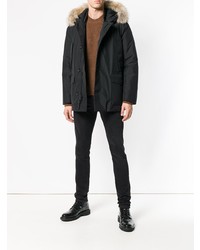 schwarzer Parka von Woolrich