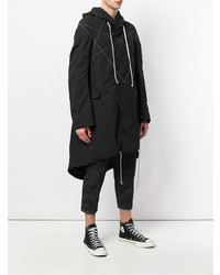 schwarzer Parka von Rick Owens DRKSHDW