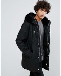 schwarzer Parka