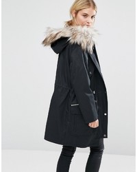 schwarzer Parka von Asos