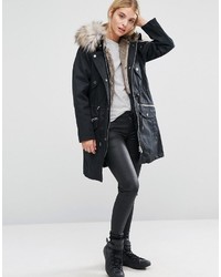 schwarzer Parka von Asos