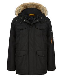 schwarzer Parka von Threadbare