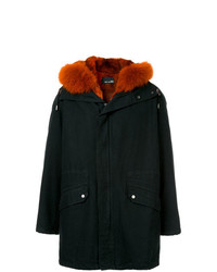 schwarzer Parka von Yves Salomon Homme