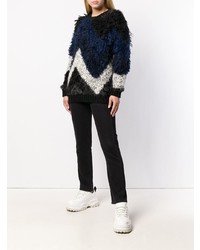 schwarzer Pelz Pullover mit einem Rundhalsausschnitt von Junya Watanabe