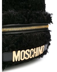 schwarzer Pelz Rucksack von Moschino