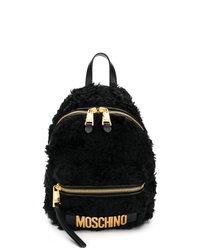 schwarzer Pelz Rucksack von Moschino