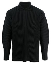 schwarzer Polo Pullover von Homme Plissé Issey Miyake