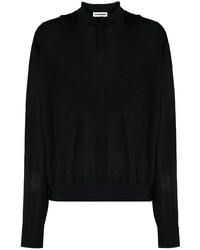 schwarzer Polo Pullover von Jil Sander