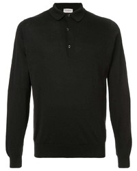schwarzer Polo Pullover von John Smedley