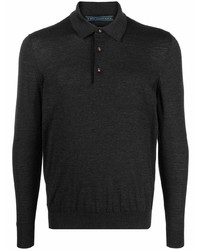 schwarzer Polo Pullover von Kiton