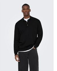 schwarzer Polo Pullover von ONLY & SONS