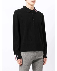 schwarzer Polo Pullover von Thom Browne