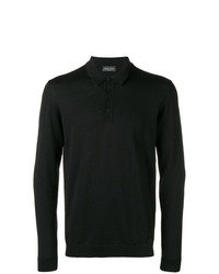 schwarzer Polo Pullover von Roberto Collina