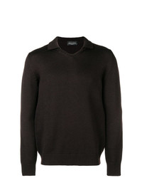 schwarzer Polo Pullover von Roberto Collina