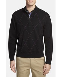 schwarzer Pullover mit Argyle-Muster