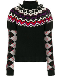 schwarzer Pullover mit Argyle-Muster von Loewe