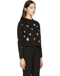 schwarzer Pullover mit Blumenmuster von Christopher Kane