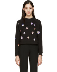 schwarzer Pullover mit Blumenmuster von Christopher Kane