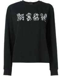 schwarzer Pullover mit Blumenmuster von MSGM