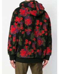 schwarzer Pullover mit einem Kapuze mit Blumenmuster von MSGM