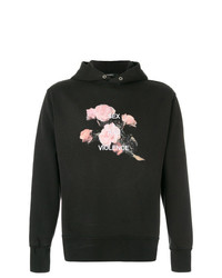schwarzer Pullover mit einem Kapuze mit Blumenmuster von Misbhv