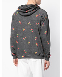 schwarzer Pullover mit einem Kapuze mit Blumenmuster von Cynthia Rowley