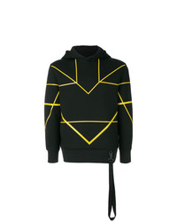 schwarzer Pullover mit einem Kapuze mit geometrischem Muster von Blackbarrett