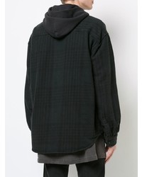 schwarzer Pullover mit einem Kapuze mit Schottenmuster von Yeezy