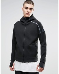 schwarzer Pullover mit einem Kapuze von adidas