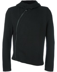 schwarzer Pullover mit einem Kapuze von Ann Demeulemeester