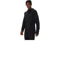 schwarzer Pullover mit einem Kapuze von Asics