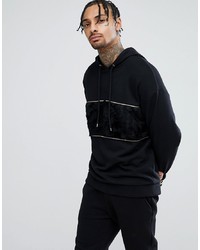 schwarzer Pullover mit einem Kapuze von ASOS DESIGN